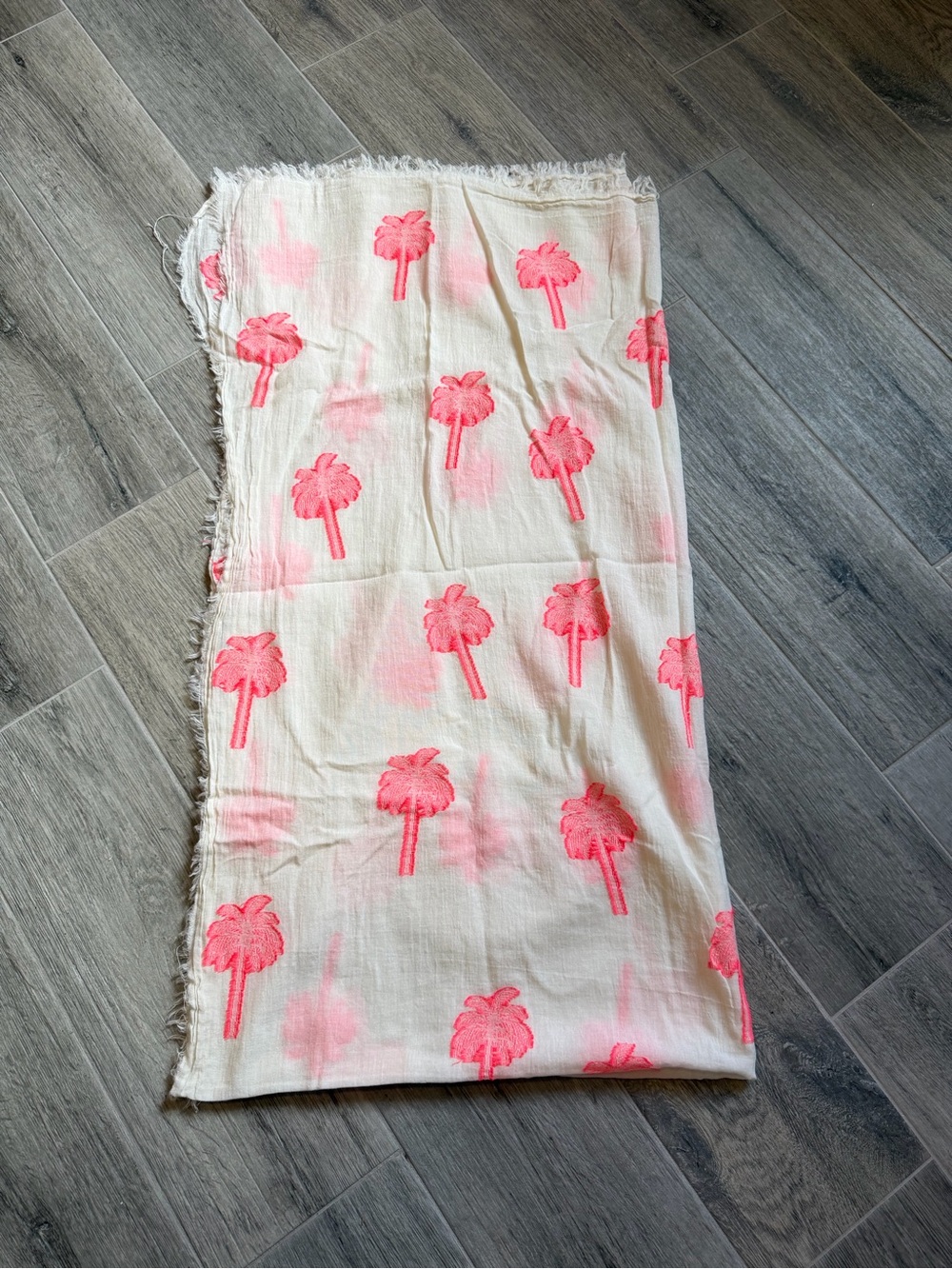 Mud Pie Pink Palm Tree Cover Up 72 × 36 New Without Tags Coastal Beach Vacation